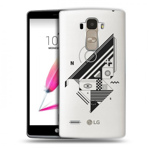 Полупрозрачный дизайнерский пластиковый чехол для LG G4 Stylus Абстракции 3