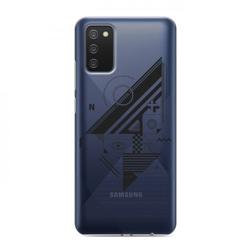 Полупрозрачный дизайнерский пластиковый чехол для Samsung Galaxy A02s Абстракции 3