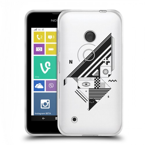Полупрозрачный дизайнерский пластиковый чехол для Nokia Lumia 530 Абстракции 3
