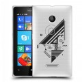 Полупрозрачный дизайнерский пластиковый чехол для Microsoft Lumia 435 Абстракции 3