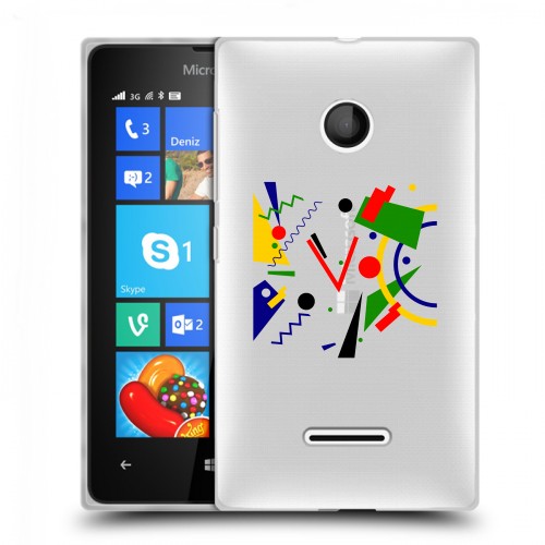 Полупрозрачный дизайнерский пластиковый чехол для Microsoft Lumia 435 Абстракции