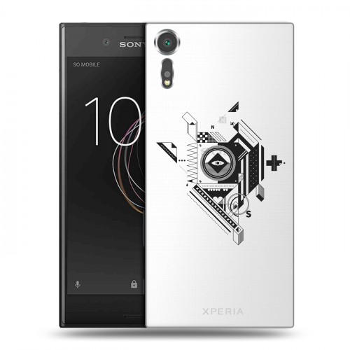 Полупрозрачный дизайнерский пластиковый чехол для Sony Xperia XZs Абстракции 3