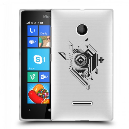 Полупрозрачный дизайнерский пластиковый чехол для Microsoft Lumia 435 Абстракции 3