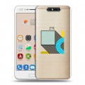 Полупрозрачный дизайнерский пластиковый чехол для ZTE Blade V8 Абстракции 3