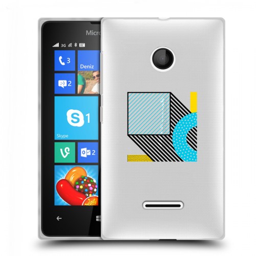 Полупрозрачный дизайнерский пластиковый чехол для Microsoft Lumia 435 Абстракции 3