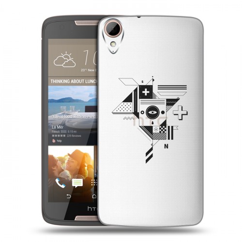 Полупрозрачный дизайнерский пластиковый чехол для HTC Desire 828 Абстракции 3