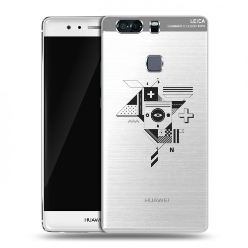 Полупрозрачный дизайнерский пластиковый чехол для Huawei P9 Plus Абстракции 3