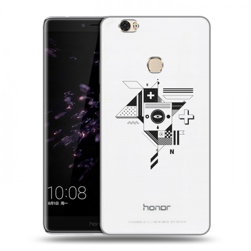 Полупрозрачный дизайнерский пластиковый чехол для Huawei Honor Note 8 Абстракции 3