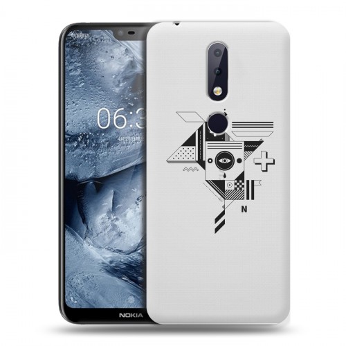 Полупрозрачный дизайнерский пластиковый чехол для Nokia 6.1 Plus Абстракции 3