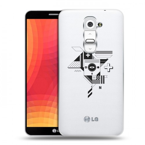 Полупрозрачный дизайнерский пластиковый чехол для LG Optimus G2 Абстракции 3