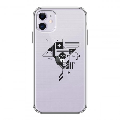 Полупрозрачный дизайнерский силиконовый чехол для Iphone 11 Абстракции 3