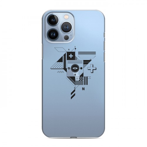Полупрозрачный дизайнерский пластиковый чехол для Iphone 13 Pro Max Абстракции 3