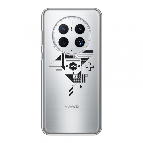 Полупрозрачный дизайнерский силиконовый чехол для Huawei Mate 50 Pro Абстракции 3