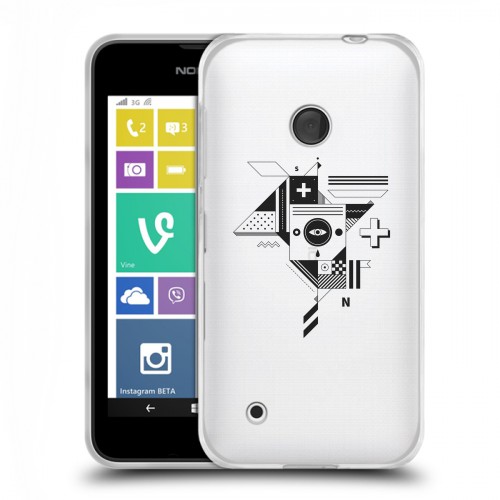 Полупрозрачный дизайнерский пластиковый чехол для Nokia Lumia 530 Абстракции 3