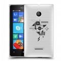 Полупрозрачный дизайнерский пластиковый чехол для Microsoft Lumia 435 Абстракции 3