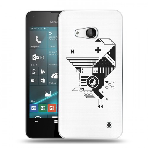 Полупрозрачный дизайнерский пластиковый чехол для Microsoft Lumia 550 Абстракции 3
