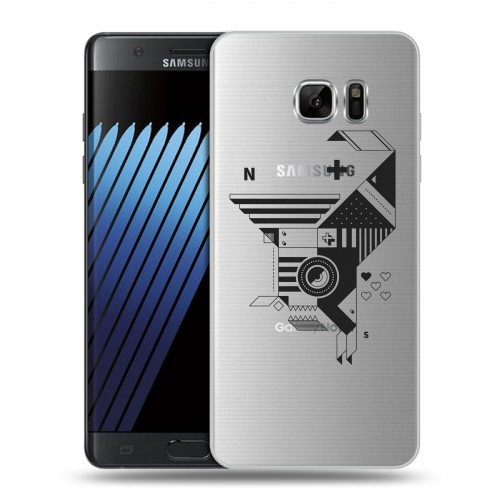 Полупрозрачный дизайнерский пластиковый чехол для Samsung Galaxy Note 7 Абстракции 3