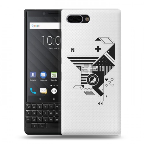 Полупрозрачный дизайнерский пластиковый чехол для BlackBerry KEY2 Абстракции 3