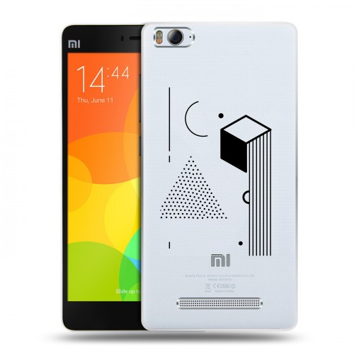 Полупрозрачный дизайнерский пластиковый чехол для Xiaomi Mi4i Абстракции 1