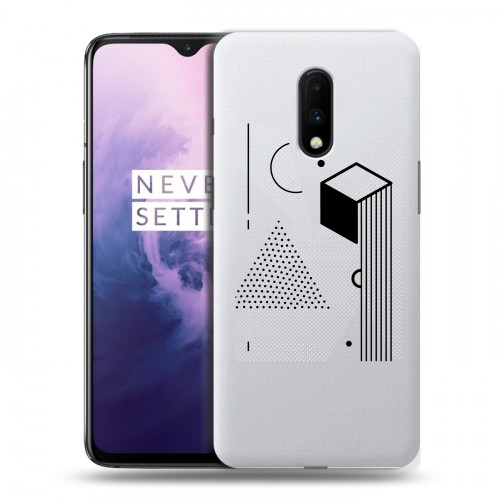 Полупрозрачный дизайнерский пластиковый чехол для OnePlus 7 Абстракции 1