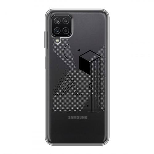 Полупрозрачный дизайнерский пластиковый чехол для Samsung Galaxy A12 Абстракции 1