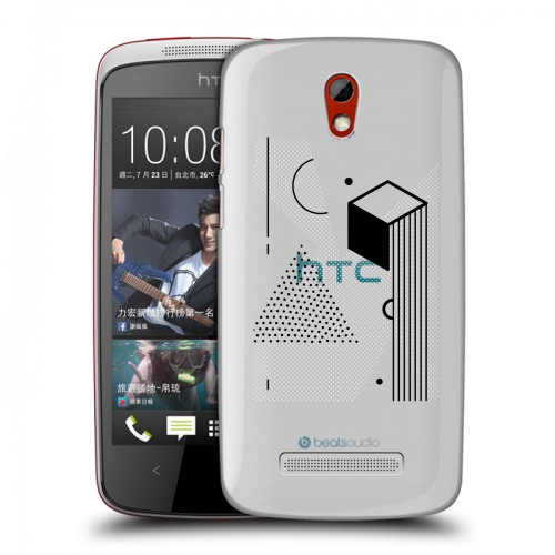 Полупрозрачный дизайнерский пластиковый чехол для HTC Desire 500 Абстракции 1