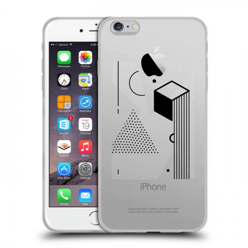 Полупрозрачный дизайнерский силиконовый чехол для Iphone 6 Plus/6s Plus Абстракции 1