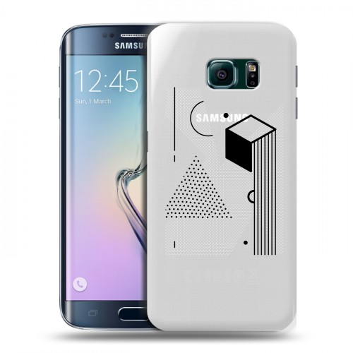 Полупрозрачный дизайнерский пластиковый чехол для Samsung Galaxy S6 Edge Абстракции 1
