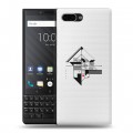 Полупрозрачный дизайнерский пластиковый чехол для BlackBerry KEY2 Абстракции