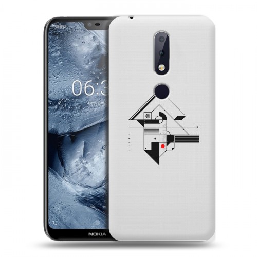 Полупрозрачный дизайнерский пластиковый чехол для Nokia 6.1 Plus Абстракции