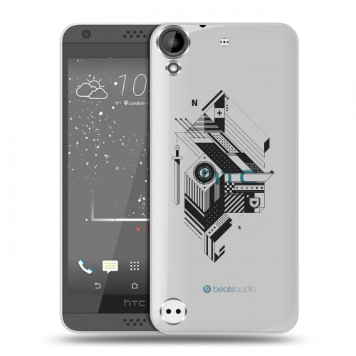 Полупрозрачный дизайнерский пластиковый чехол для HTC Desire 530 Абстракции 3