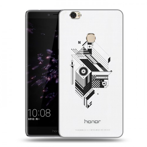 Полупрозрачный дизайнерский пластиковый чехол для Huawei Honor Note 8 Абстракции 3