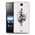 Полупрозрачный дизайнерский пластиковый чехол для Sony Xperia TX Абстракции 3