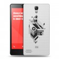 Полупрозрачный дизайнерский пластиковый чехол для Xiaomi RedMi Note Абстракции 3