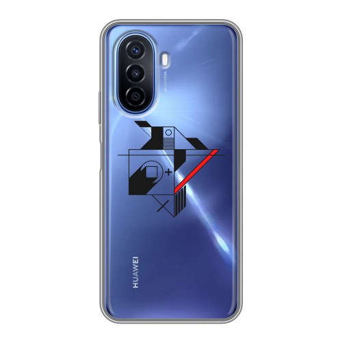 Полупрозрачный дизайнерский пластиковый чехол для Huawei Nova Y70 Абстракции 3