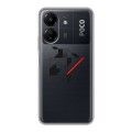 Полупрозрачный дизайнерский силиконовый чехол для Xiaomi Poco C65 Абстракции 3