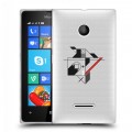 Полупрозрачный дизайнерский пластиковый чехол для Microsoft Lumia 435 Абстракции 3