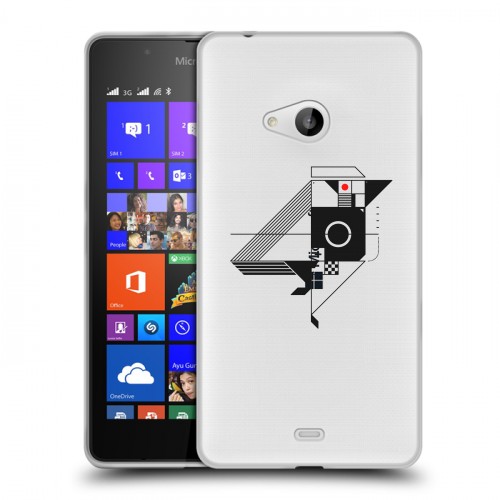 Полупрозрачный дизайнерский пластиковый чехол для Microsoft Lumia 540 Абстракции 3