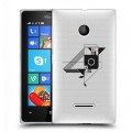 Полупрозрачный дизайнерский пластиковый чехол для Microsoft Lumia 435 Абстракции 3