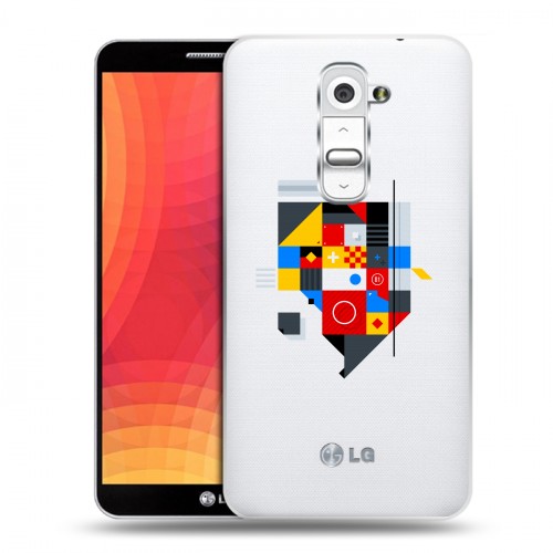 Полупрозрачный дизайнерский пластиковый чехол для LG Optimus G2 Абстракции 3