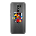 Полупрозрачный дизайнерский пластиковый чехол для Xiaomi RedMi 9 Абстракции 3