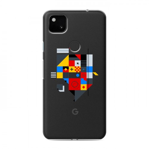 Полупрозрачный дизайнерский пластиковый чехол для Google Pixel 4a Абстракции 3