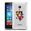 Полупрозрачный дизайнерский пластиковый чехол для Microsoft Lumia 435 Абстракции 3