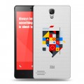 Полупрозрачный дизайнерский силиконовый чехол для Xiaomi RedMi Note Абстракции 3