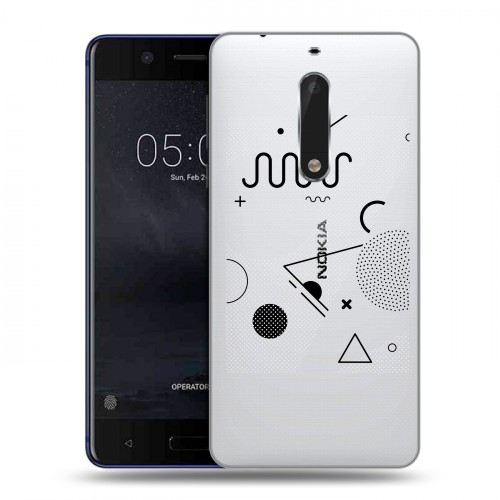 Полупрозрачный дизайнерский пластиковый чехол для Nokia 5 Абстракции 1