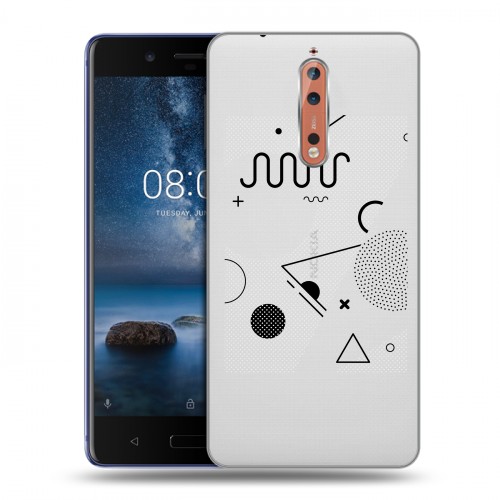 Полупрозрачный дизайнерский пластиковый чехол для Nokia 8 Абстракции 1