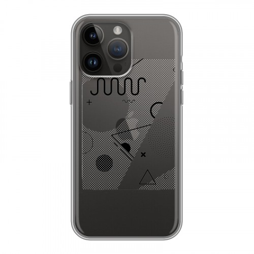 Полупрозрачный дизайнерский пластиковый чехол для Iphone 14 Pro Max Абстракции 1