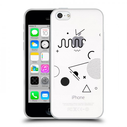 Полупрозрачный дизайнерский пластиковый чехол для Iphone 5c Абстракции 1