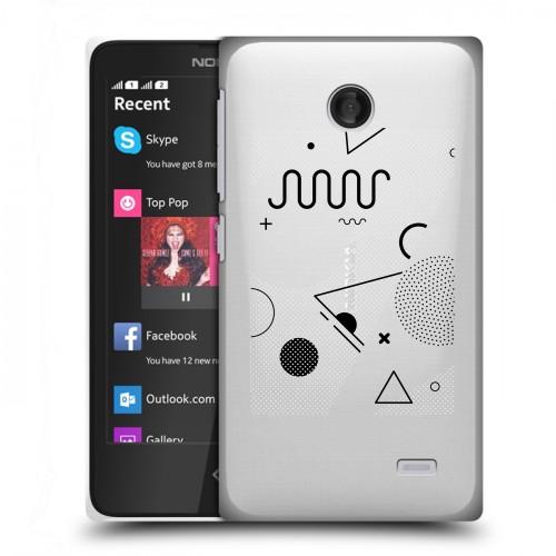 Полупрозрачный дизайнерский пластиковый чехол для Nokia X Абстракции 1