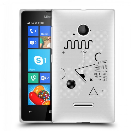 Полупрозрачный дизайнерский пластиковый чехол для Microsoft Lumia 435 Абстракции 1